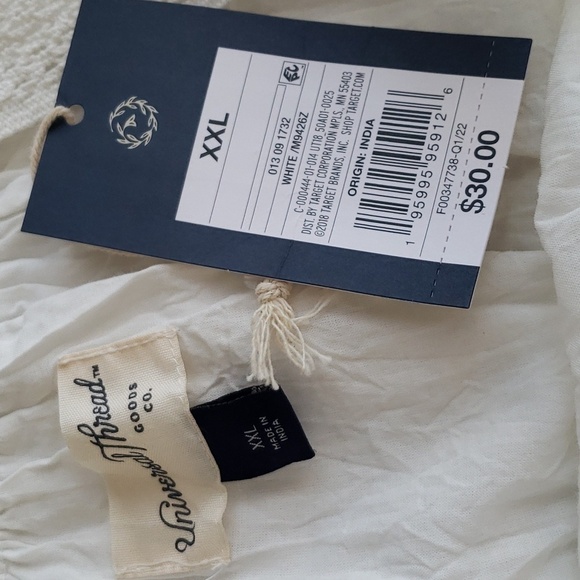 Universal Thread Crocheted Trim Tiered Skirt Midi Dress 100% White Cotton XXL - Picture 7 of 11